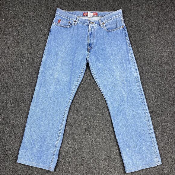 Vintage Guess Jeans Mens Relaxed Fit Straight Leg Light Wash Denim Size 36x32 - Picture 1 of 7